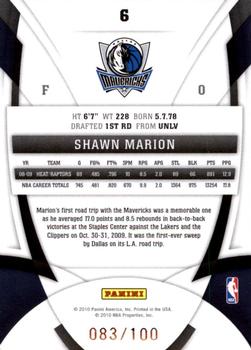 2009-10 Panini Certified - Mirror Blue #6 Shawn Marion Back
