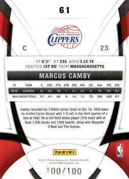 2009-10 Panini Certified - Mirror Blue #61 Marcus Camby Back