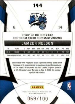 2009-10 Panini Certified - Mirror Blue #144 Jameer Nelson Back