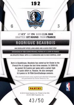 2009-10 Panini Certified - Mirror Blue #192 Rodrigue Beaubois Back