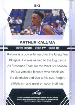 2022-23 Leaf Draft #B-3 Arthur Kaluma Back
