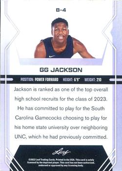 2022-23 Leaf Draft #B-4 GG Jackson Back