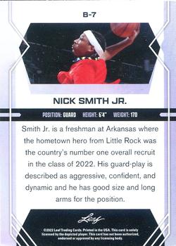 2022-23 Leaf Draft #B-7 Nick Smith Jr. Back