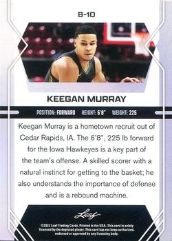 2022-23 Leaf Draft #B-10 Keegan Murray Back