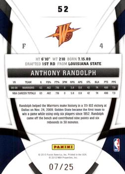 2009-10 Panini Certified - Mirror Gold #52 Anthony Randolph Back