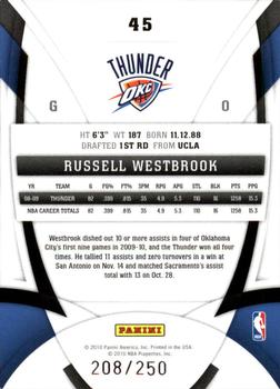 2009-10 Panini Certified - Mirror Red #45 Russell Westbrook Back