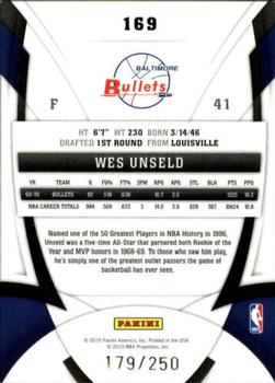 2009-10 Panini Certified - Mirror Red #169 Wes Unseld Back