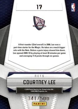 2009-10 Panini Certified - Potential #17 Courtney Lee Back