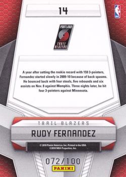 2009-10 Panini Certified - Potential Red #14 Rudy Fernandez Back