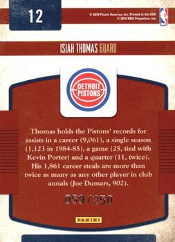2009-10 Panini Classics - Classic Greats Silver #12 Isiah Thomas Back