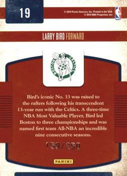 2009-10 Panini Classics - Classic Greats Silver #19 Larry Bird Back