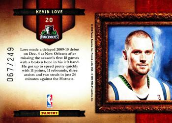 2009-10 Panini Court Kings - Gallery of Stars #20 Kevin Love Back
