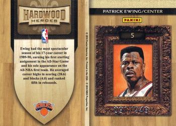 2009-10 Panini Court Kings - Hardwood Heroes #5 Patrick Ewing Back