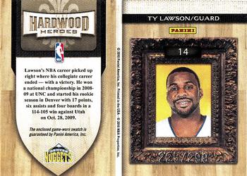2009-10 Panini Court Kings - Hardwood Heroes Materials #14 Ty Lawson Back