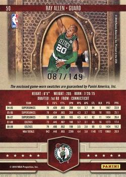 2009-10 Panini Court Kings - Materials #50 Ray Allen Back