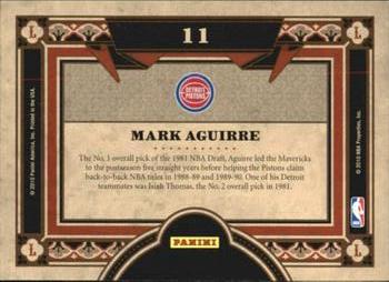 2009-10 Panini Crown Royale - Living Legends #11 Mark Aguirre Back