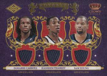 2009-10 Panini Crown Royale - Rookie Royalty #9 DeMarre Carroll / Hasheem Thabeet / Sam Young Front