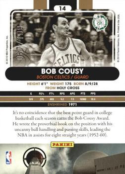 2010 Panini Hall of Fame - Black Border #14 Bob Cousy Back