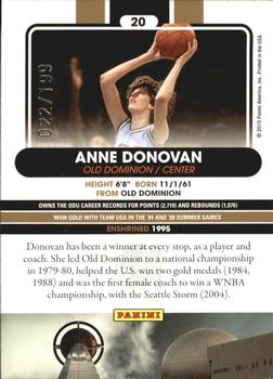 2010 Panini Hall of Fame - Black Border #20 Anne Donovan Back