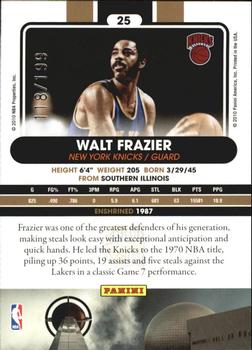 2010 Panini Hall of Fame - Black Border #25 Walt Frazier Back