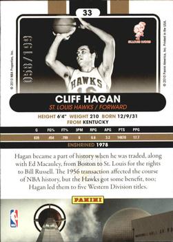 2010 Panini Hall of Fame - Black Border #33 Cliff Hagan Back