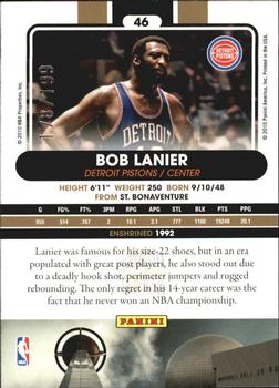 2010 Panini Hall of Fame - Black Border #46 Bob Lanier Back