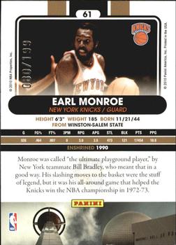 2010 Panini Hall of Fame - Black Border #61 Earl Monroe Back