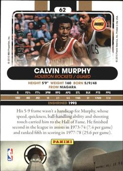 2010 Panini Hall of Fame - Black Border #62 Calvin Murphy Back