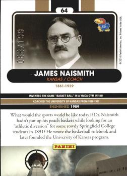 2010 Panini Hall of Fame - Black Border #64 James Naismith Back