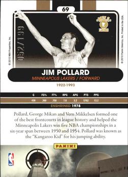 2010 Panini Hall of Fame - Black Border #69 Jim Pollard Back