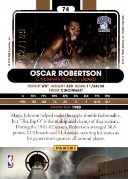 2010 Panini Hall of Fame - Black Border #74 Oscar Robertson Back