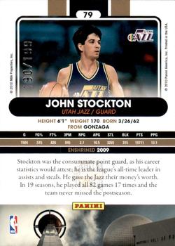 2010 Panini Hall of Fame - Black Border #79 John Stockton Back