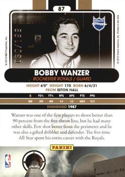 2010 Panini Hall of Fame - Black Border #87 Bobby Wanzer Back