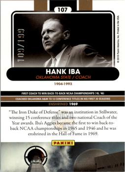 2010 Panini Hall of Fame - Black Border #107 Hank Iba Back