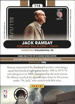 2010 Panini Hall of Fame - Black Border #114 Jack Ramsay Back