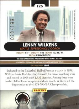 2010 Panini Hall of Fame - Black Border #125 Lenny Wilkens Back