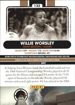 2010 Panini Hall of Fame - Black Border #132 Willie Worsley Back