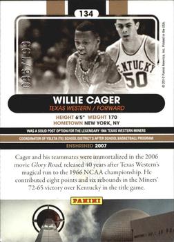 2010 Panini Hall of Fame - Black Border #134 Willie Cager Back