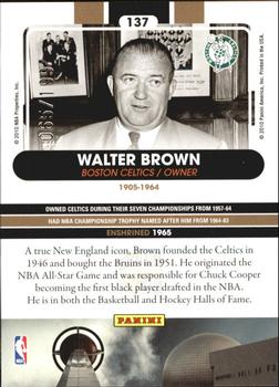2010 Panini Hall of Fame - Black Border #137 Walter Brown Back