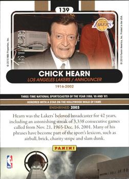 2010 Panini Hall of Fame - Black Border #139 Chick Hearn Back