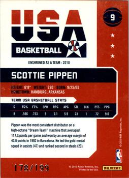 2010 Panini Hall of Fame - Dream Team Black Border #9 Scottie Pippen Back