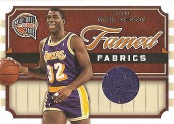 2010 Panini Hall of Fame - Famed Fabrics #15 Magic Johnson Front