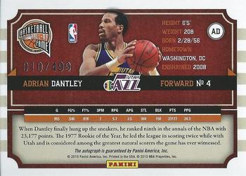 2010 Panini Hall of Fame - Famed Signatures #AD Adrian Dantley Back