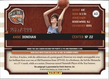 2010 Panini Hall of Fame - Famed Signatures #AD Anne Donovan Back