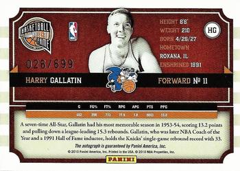 2010 Panini Hall of Fame - Famed Signatures #HG Harry Gallatin Back