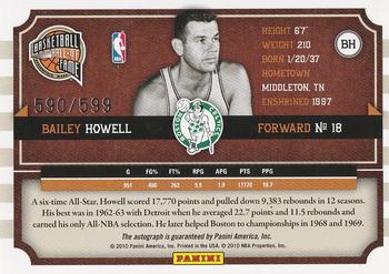 2010 Panini Hall of Fame - Famed Signatures #BH Bailey Howell Back