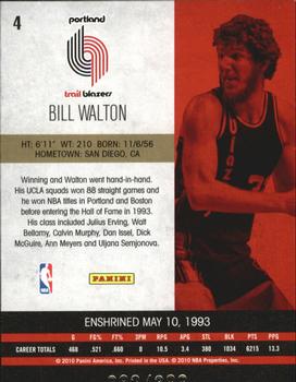 2010 Panini Hall of Fame - High Praise #4 Bill Walton Back