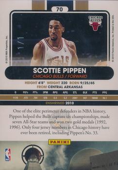 2010 Panini Hall of Fame - Marble #70 Scottie Pippen Back