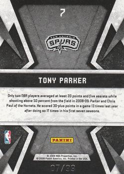 2009-10 Panini Limited - Banner Season #7 Tony Parker Back
