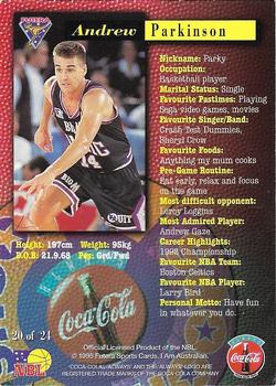 1995 Coca-Cola Shoot the Hoops #20 Andrew Parkinson Back